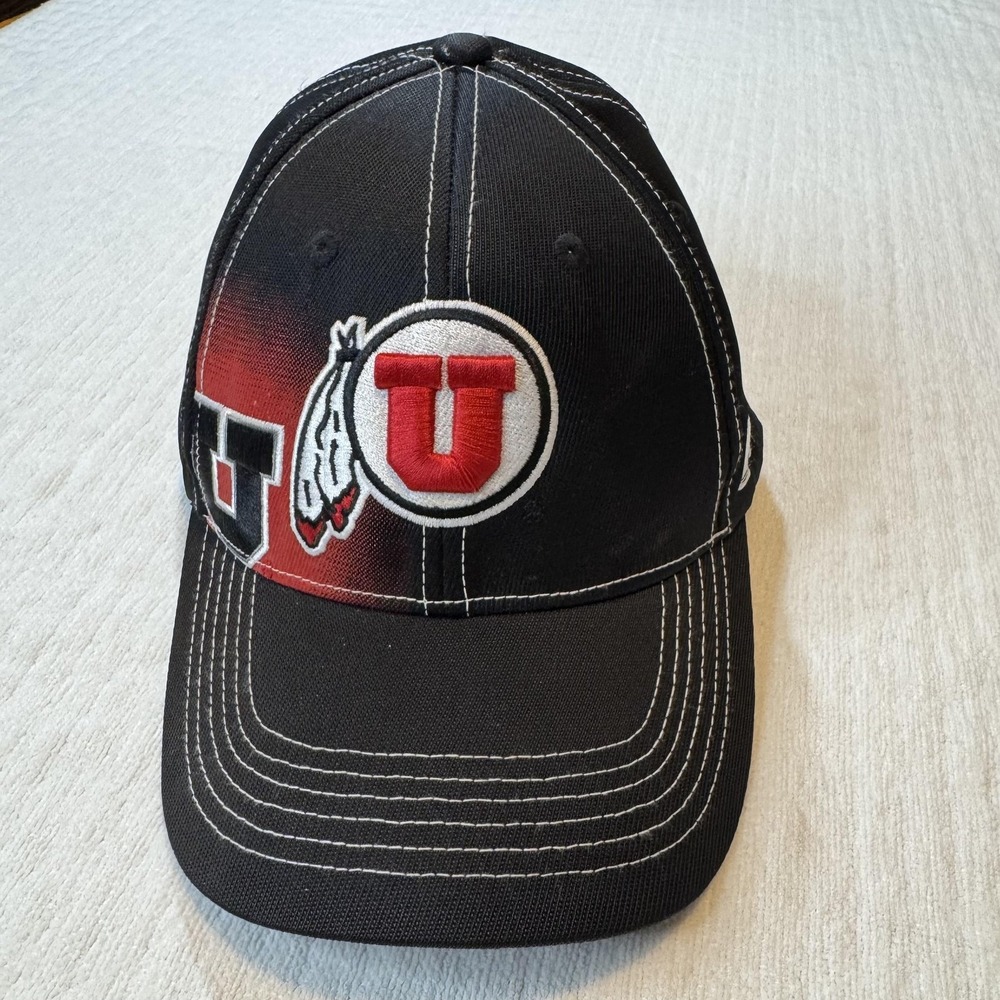Utah Utes Hat Cap Strap Back One Size Black Red College Football‎ Mens Team